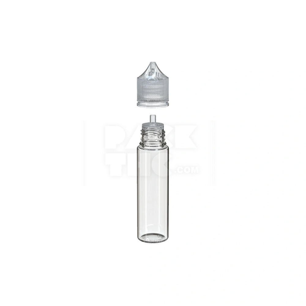 60ML PET REDUCER UNICORN BOTTLE WITH TAMPER EVIDENT BREAK-OFF BAND (CLEAR NATURAL BOTTLE WITH CLEAR NATURAL CLOSURE) - (500 count)