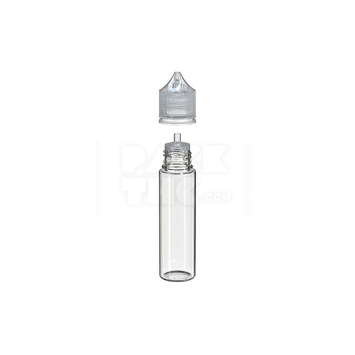 60ML PET REDUCER UNICORN BOTTLE WITH TAMPER EVIDENT BREAK-OFF BAND (CLEAR NATURAL BOTTLE WITH CLEAR NATURAL CLOSURE) - (500 count)
