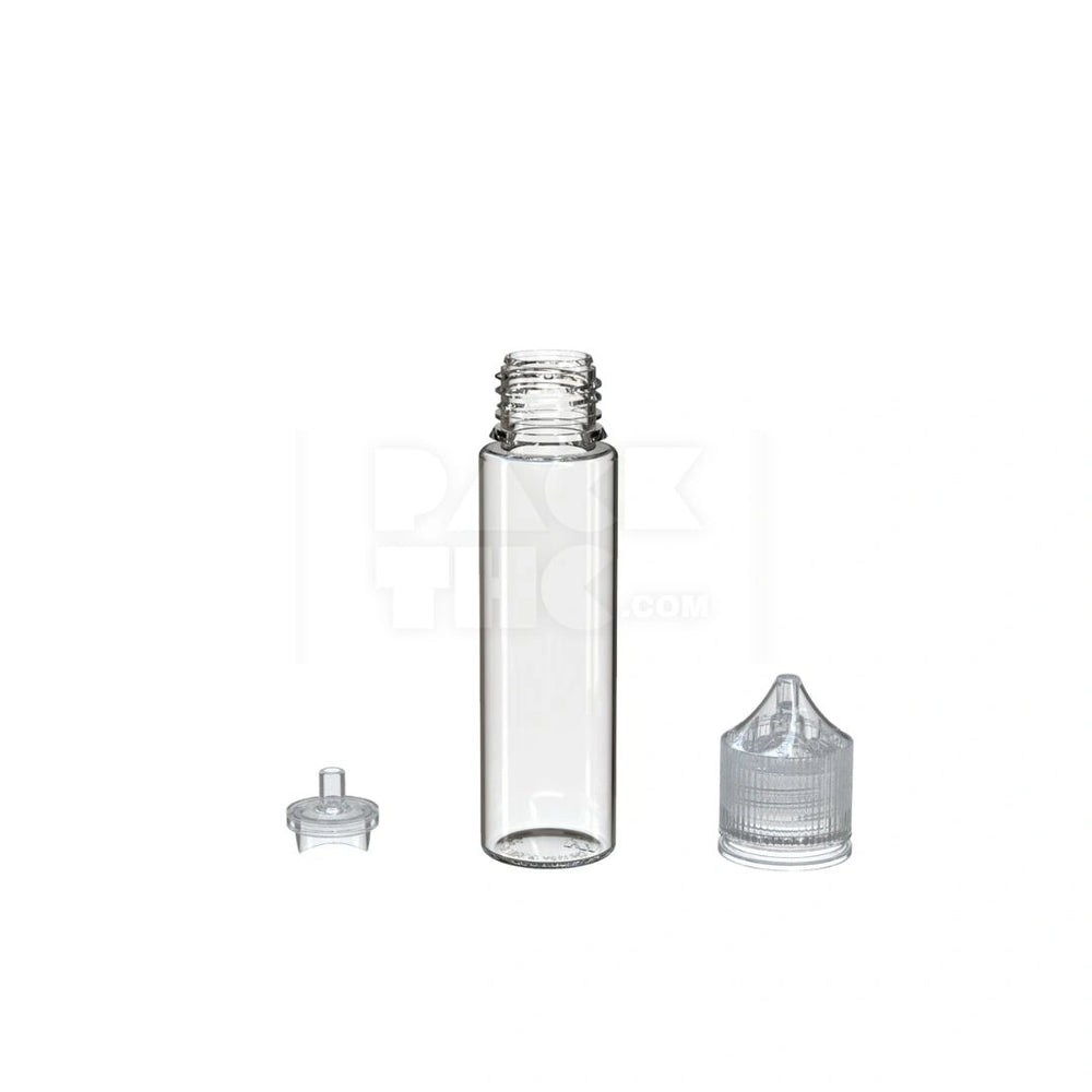 60ML PET REDUCER UNICORN BOTTLE WITH TAMPER EVIDENT BREAK-OFF BAND (CLEAR NATURAL BOTTLE WITH CLEAR NATURAL CLOSURE) - (500 count)