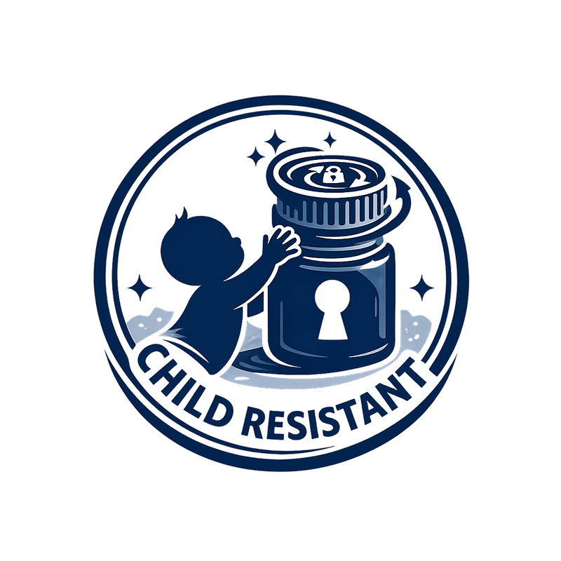 Certified Child-Resistant (CR) — No Compliance Risk