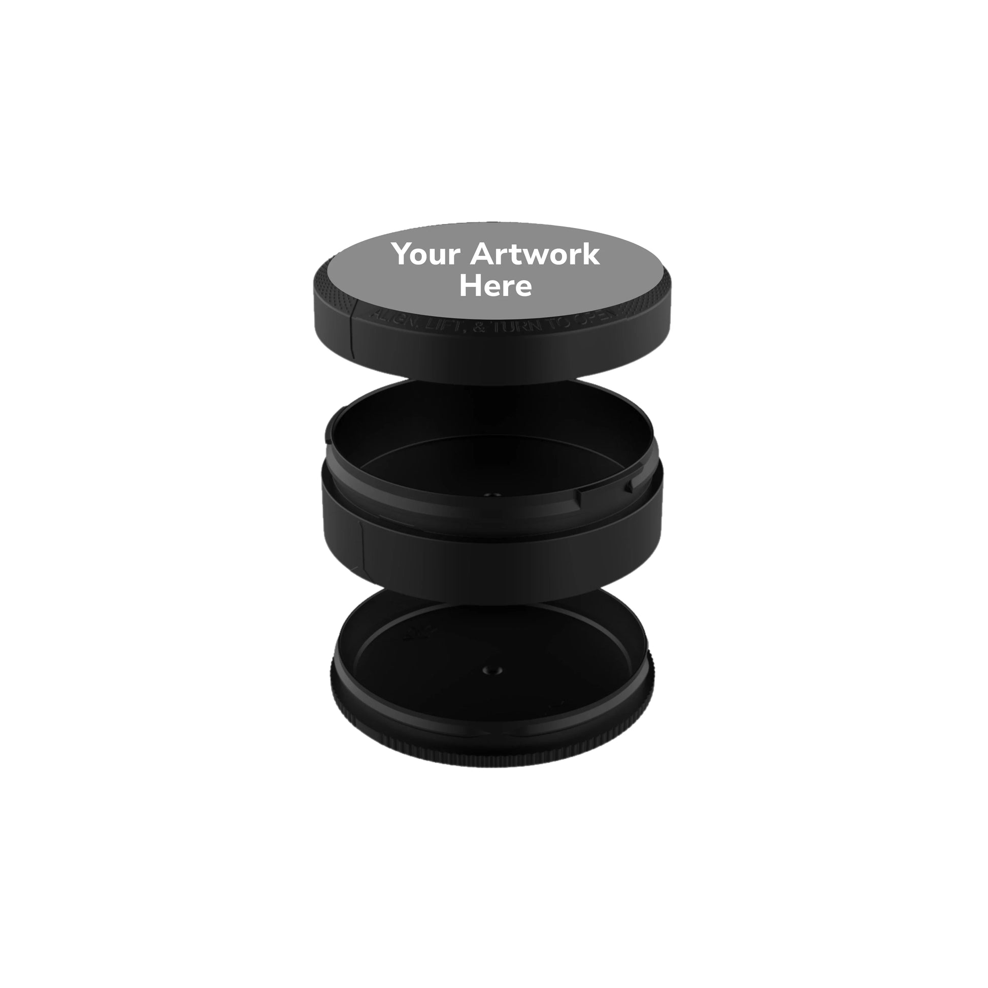 dual compartment pouch container gloss black