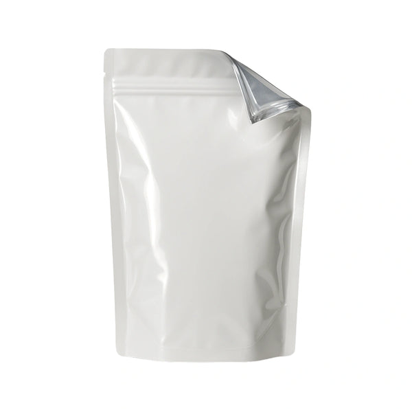 14 Grams White Mylar Bags Fresh-Lock Pouch - 1/2 oz - Smell Proof Bag (100 Count)