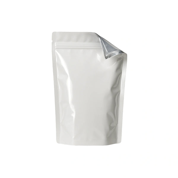 7 Grams White Mylar Bags Fresh-Lock Pouch - 1/4 oz - Smell Proof Bag (100 Count)