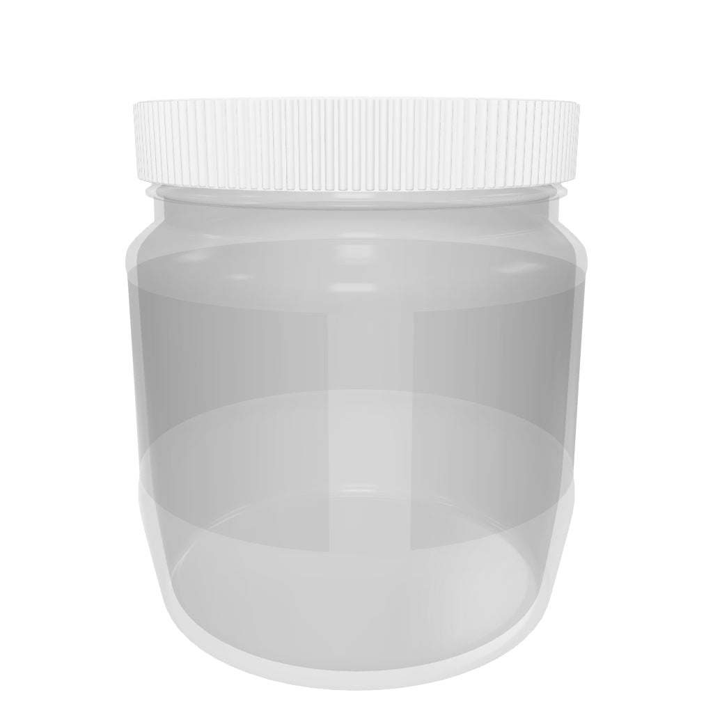 16oz Clear PET Round Wide-Mouth Plastic Jar - Clear With White Lid