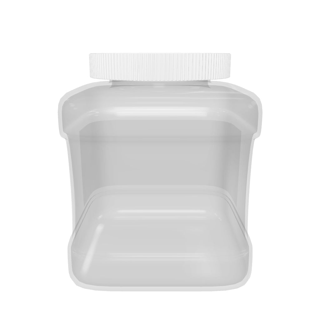 16oz Plastic Grip Jar - Clear With White Lid - (48 Count)