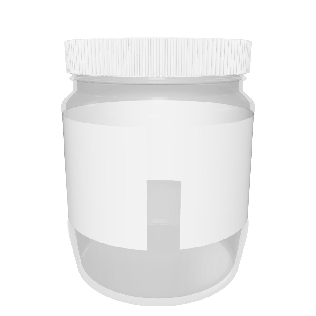 1/2 Gallon Clear PET Round Wide-Mouth Plastic Jar - Clear With White Lid