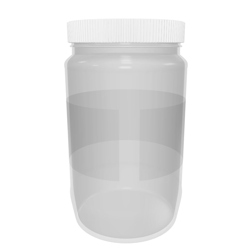 1 Gallon Clear PET Round Wide-Mouth Plastic Jar - Clear With White Lid