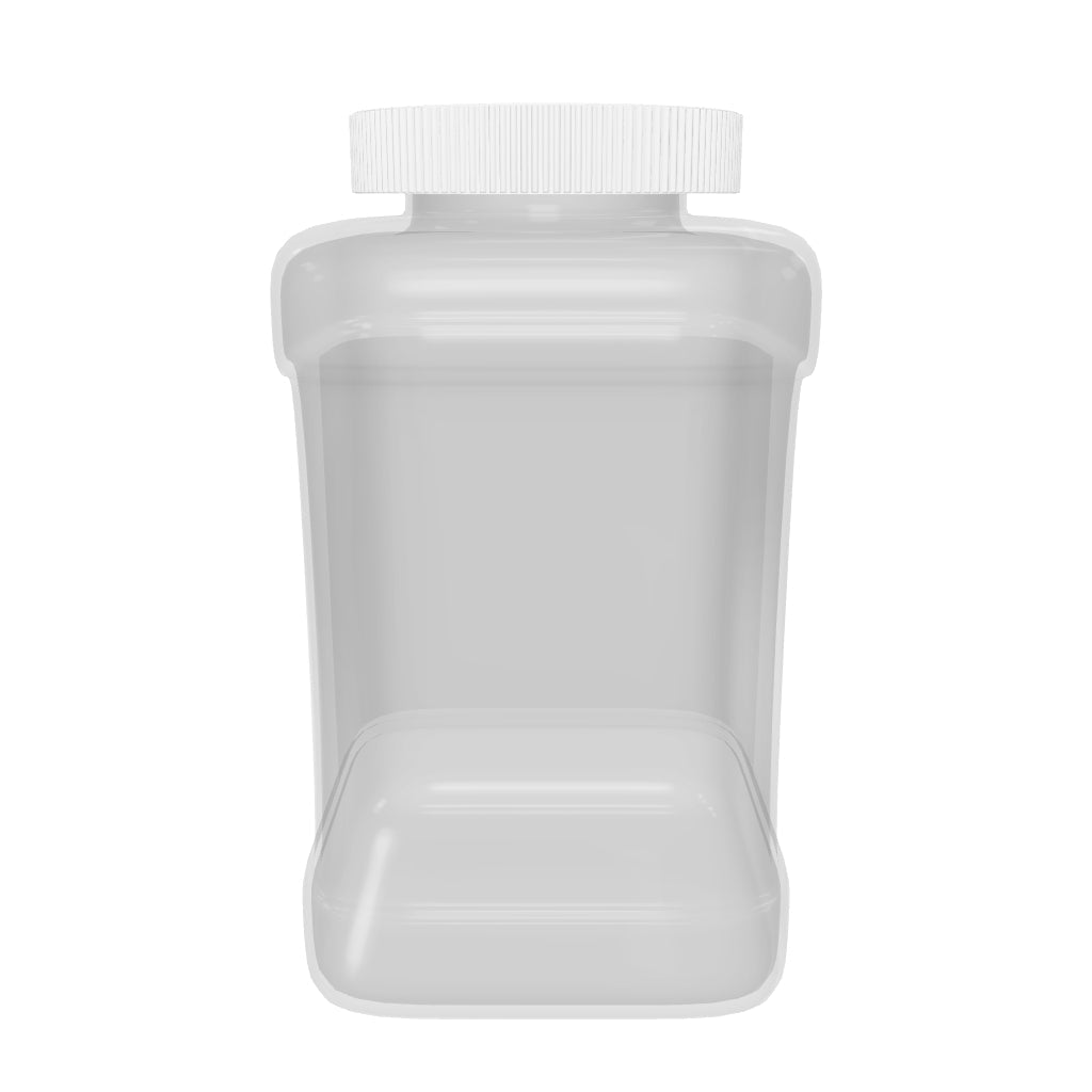 1/2 Gallon Clear Plastic Grip Jar - White Lid - (24 Count)