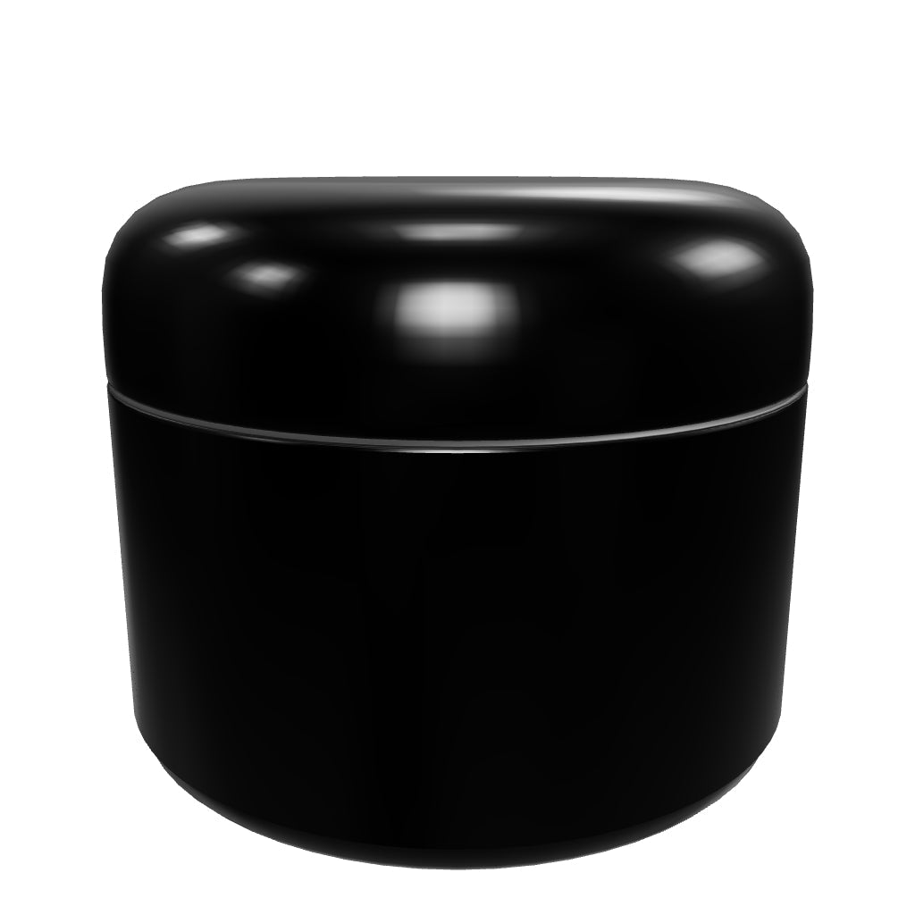 2OZ DOME JARS - BLACK WITH BLACK CAP  - (360 Count)