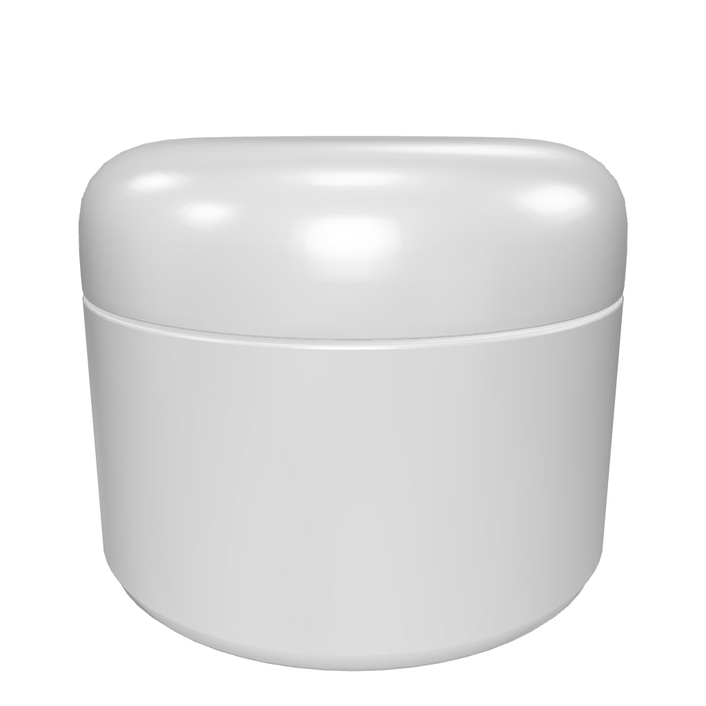 2OZ DOME JARS - WHITE WITH WHITE CAP  - (360 Count)