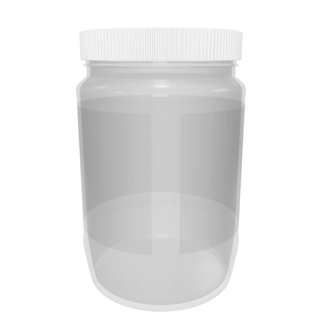 32oz Clear PET Round Wide-Mouth Plastic Jar - Clear With White Lid