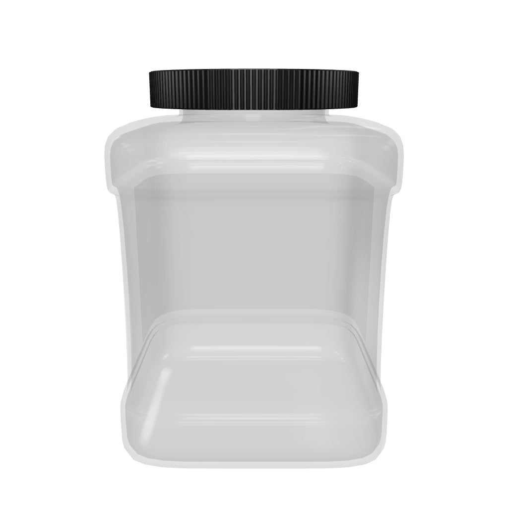32oz Plastic Grip Jar - Clear With Black Lid - (36 Count)
