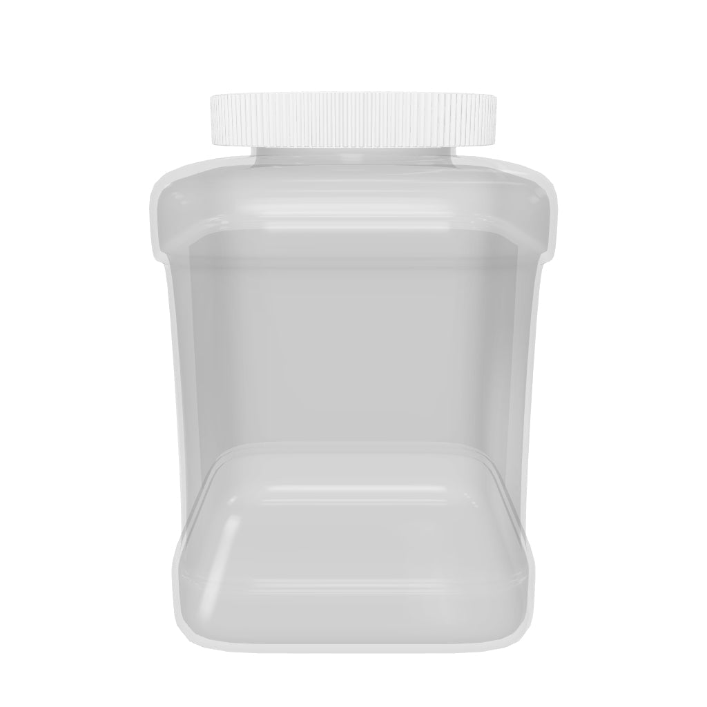 48oz Plastic Grip Jar - Clear With White Lid - (36 Count)